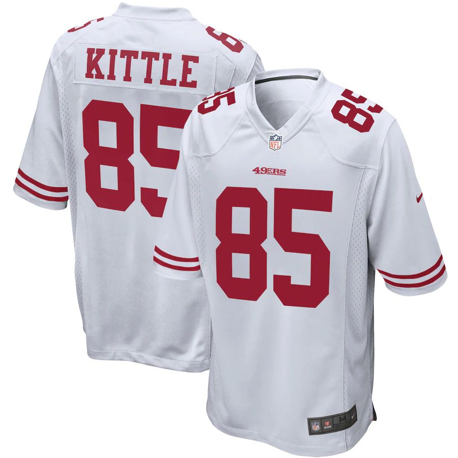 Men San Francisco 49ers 85 George Kittle Nike White Game NFL Jersey